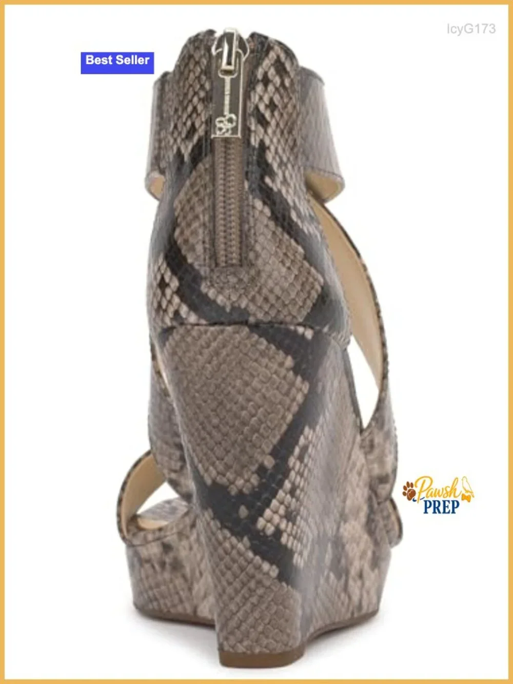 Wedge Sandals with Faux Leather and Memory Foam Midsole